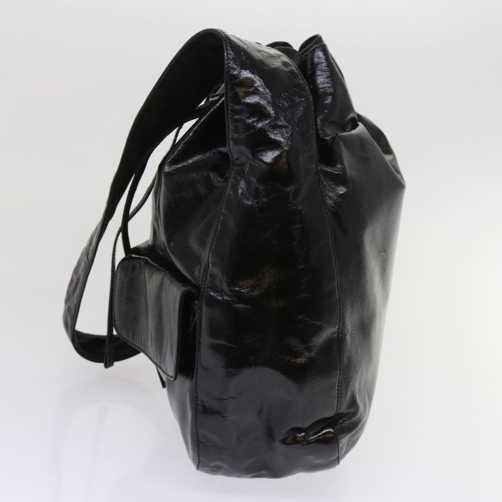 PRADA Shoulder Bag Enamel Black  64474