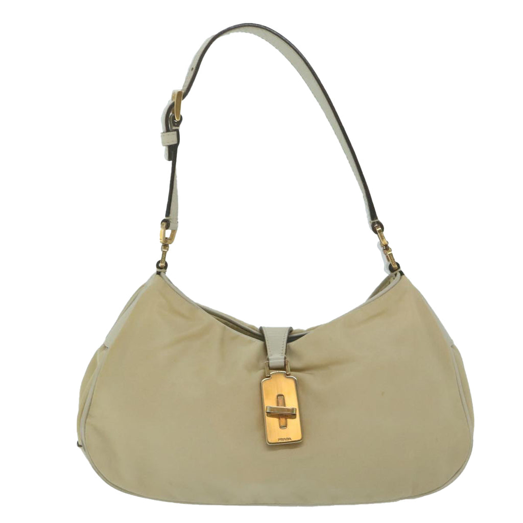 PRADA Shoulder Bag Nylon Cream  64548