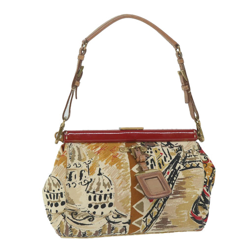 PRADA Shoulder Bag Canvas Beige  64559