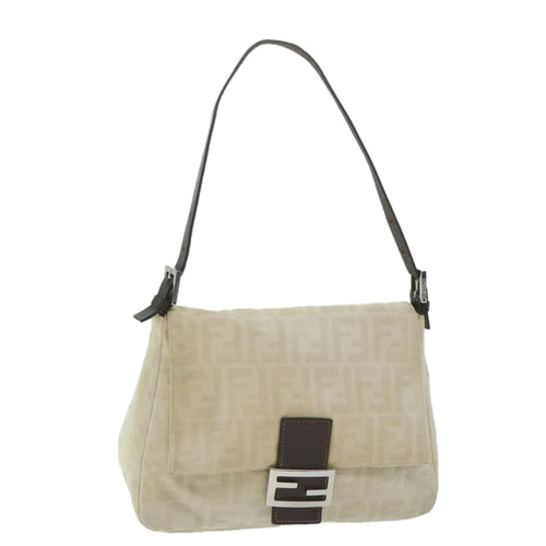FENDI Zucca Canvas Mamma Baguette Shoulder Bag Beige64596