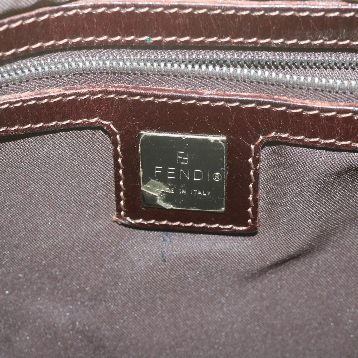 FENDI Zucca Canvas Mamma Baguette Shoulder Bag Beige64596