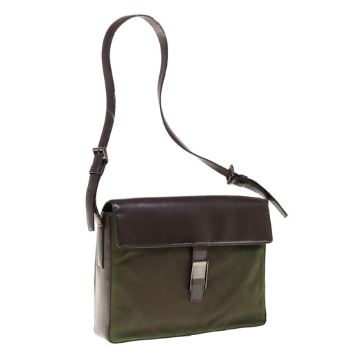 PRADA Shoulder Bag Nylon Khaki  64645