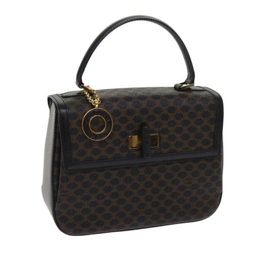 CELINE Macadam Canvas Hand Bag PVC Brown Black  64713A