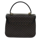 CELINE Macadam Canvas Hand Bag PVC Brown Black  64713A