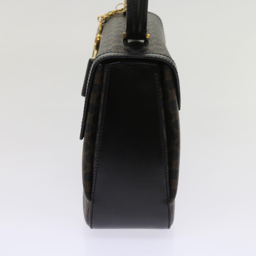 CELINE Macadam Canvas Hand Bag PVC Brown Black  64713A