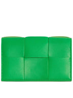 Bottega Veneta Intrecciato Flap Card Wallet Parakeet