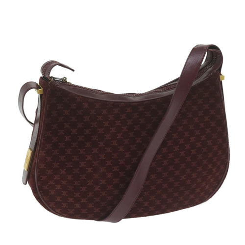 CELINE Macadam Canvas Shoulder Bag Red  64736