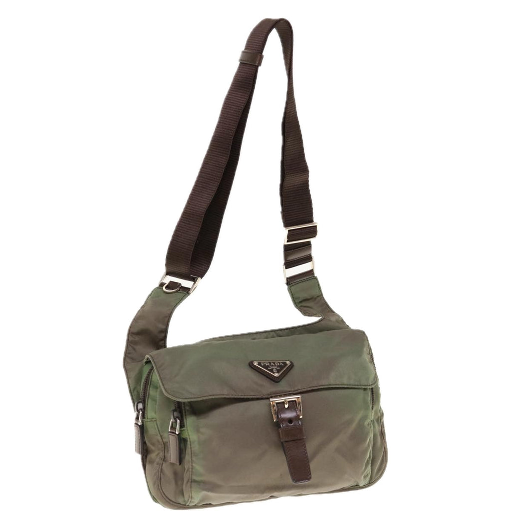 PRADA Shoulder Bag Nylon Khaki  64758