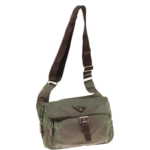 PRADA Shoulder Bag Nylon Khaki  64758