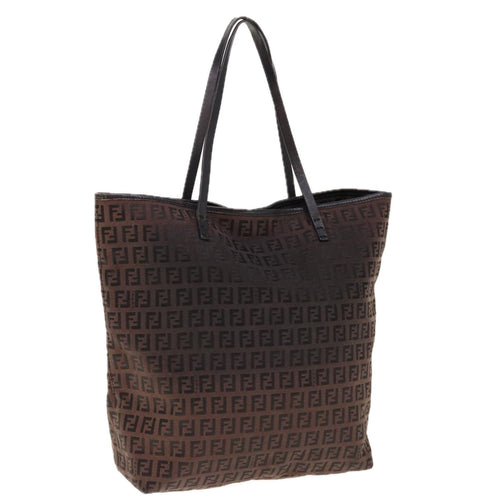 FENDI Zucchino Canvas Tote Bag Brown64761