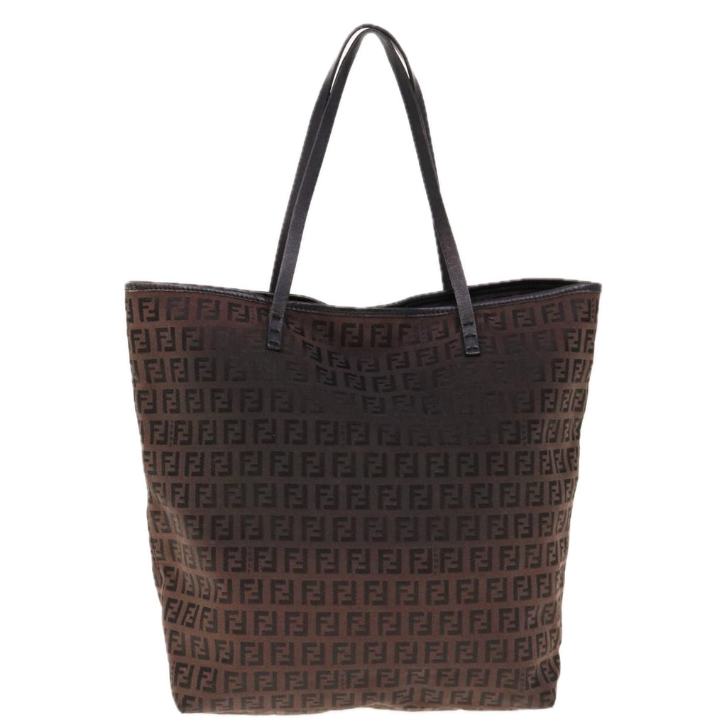 FENDI Zucchino Canvas Tote Bag Brown64761