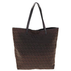 FENDI Zucchino Canvas Tote Bag Brown64761