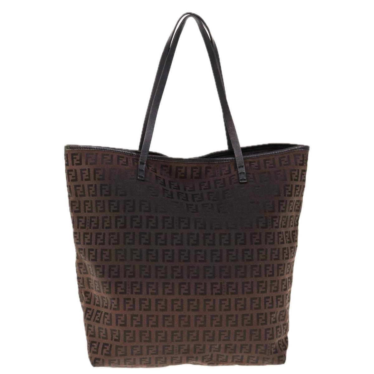 FENDI Zucchino Canvas Tote Bag Brown64761