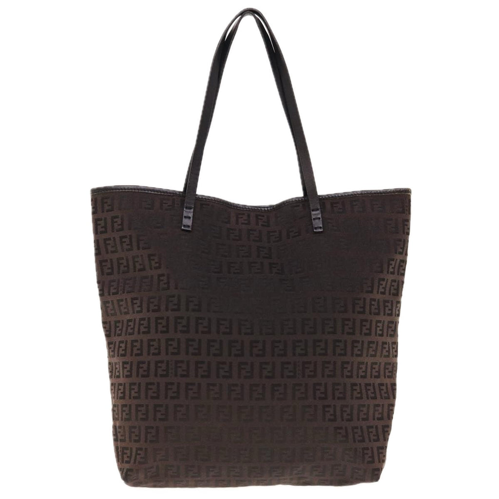 FENDI Zucchino Canvas Tote Bag Brown64761