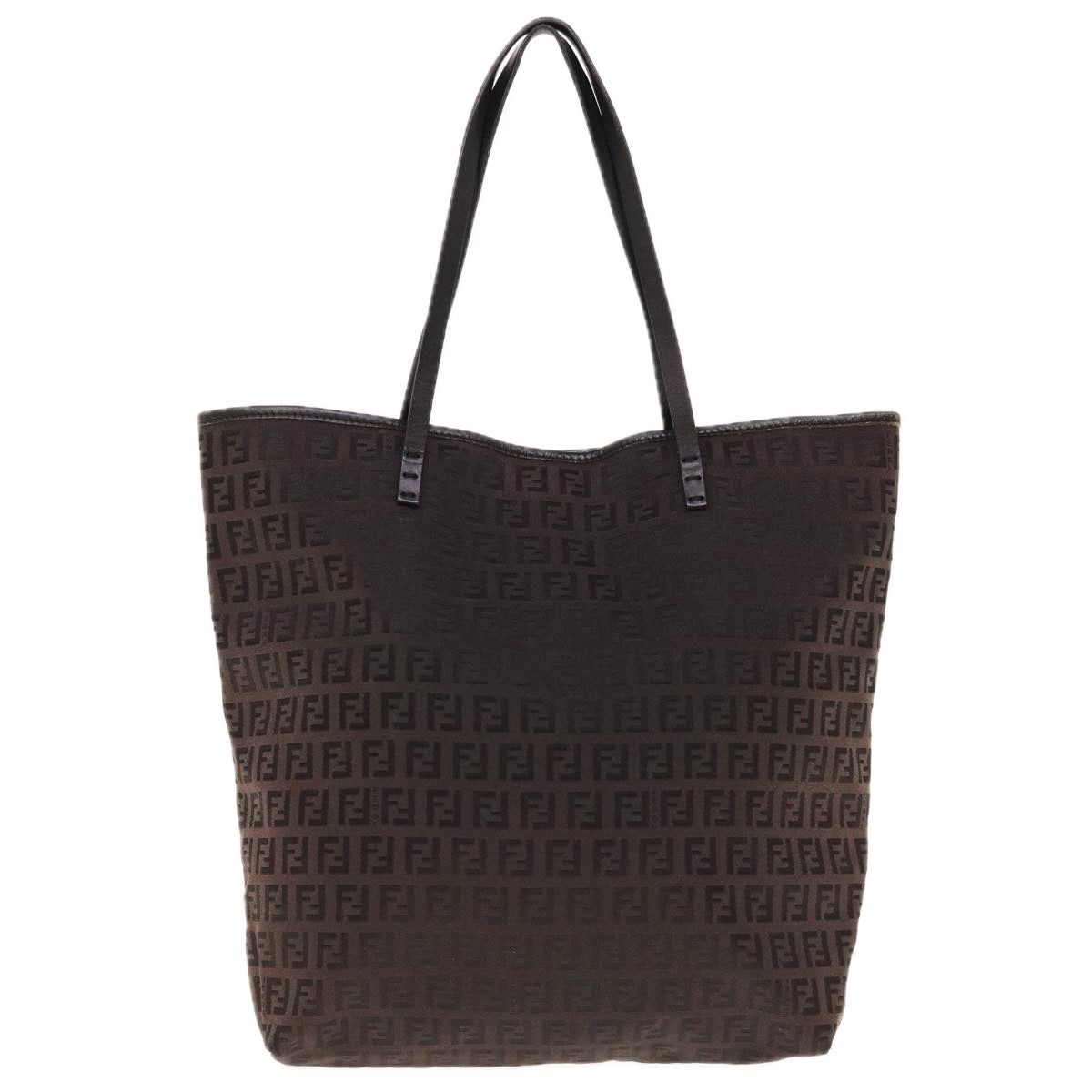 FENDI Zucchino Canvas Tote Bag Brown64761