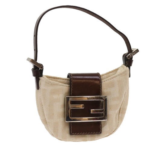 FENDI Zucca Canvas Mini Mamma Baguette Hand Bag Beige Brown64795