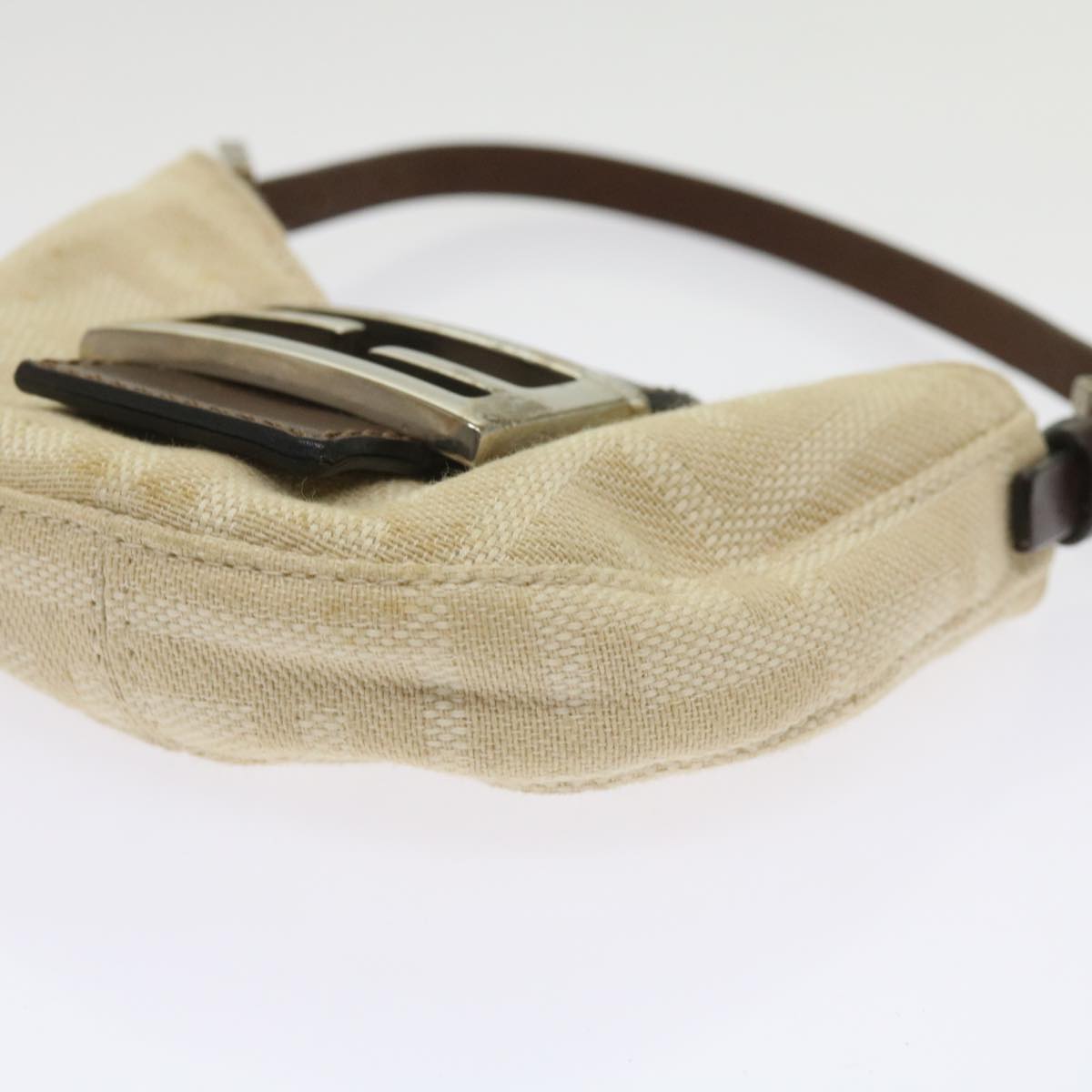 FENDI Zucca Canvas Mini Mamma Baguette Hand Bag Beige Brown64795