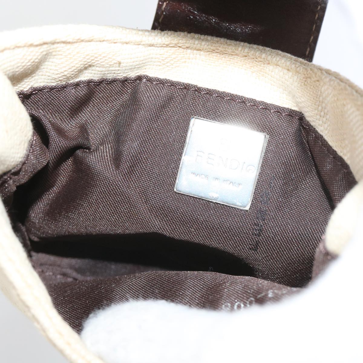 FENDI Zucca Canvas Mini Mamma Baguette Hand Bag Beige Brown64795