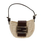 FENDI Zucca Canvas Mini Mamma Baguette Hand Bag Beige Brown64795
