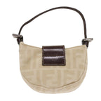 FENDI Zucca Canvas Mini Mamma Baguette Hand Bag Beige Brown64795