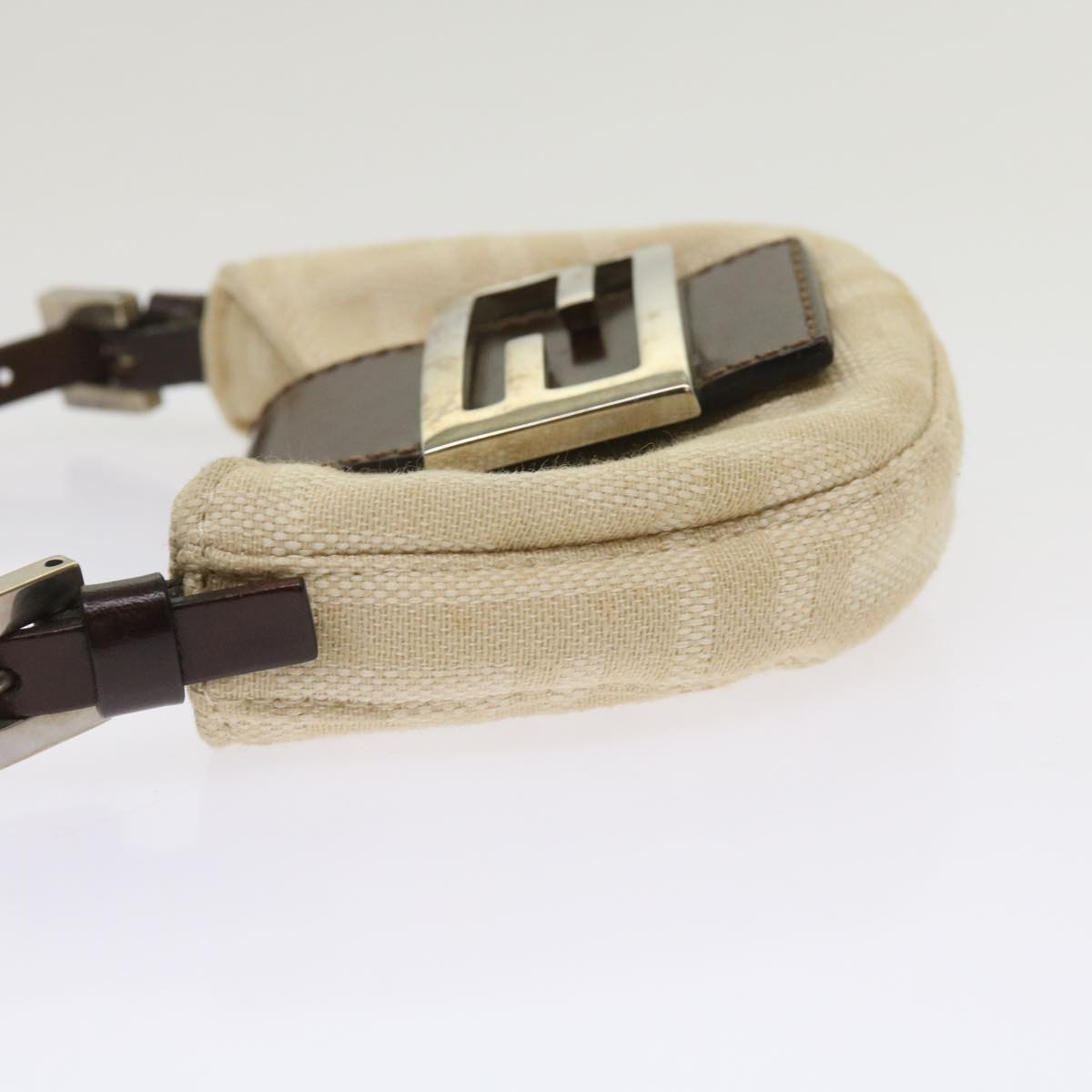 FENDI Zucca Canvas Mini Mamma Baguette Hand Bag Beige Brown64795