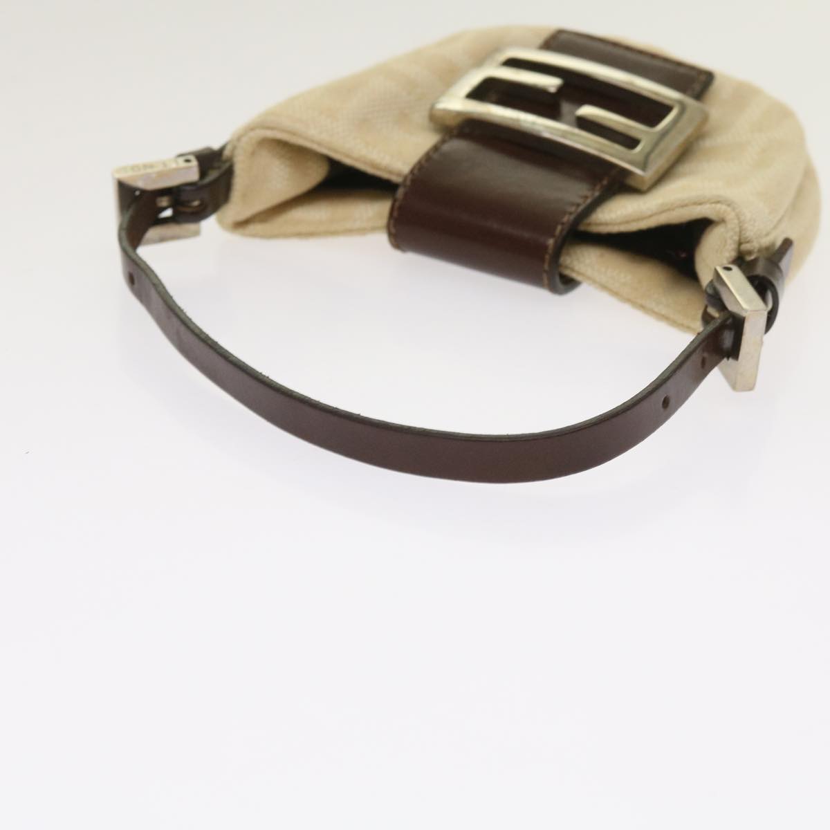 FENDI Zucca Canvas Mini Mamma Baguette Hand Bag Beige Brown64795
