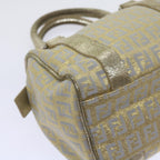 FENDI Zucchino Canvas Hand Bag Gold Silver64797