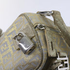 FENDI Zucchino Canvas Hand Bag Gold Silver64797