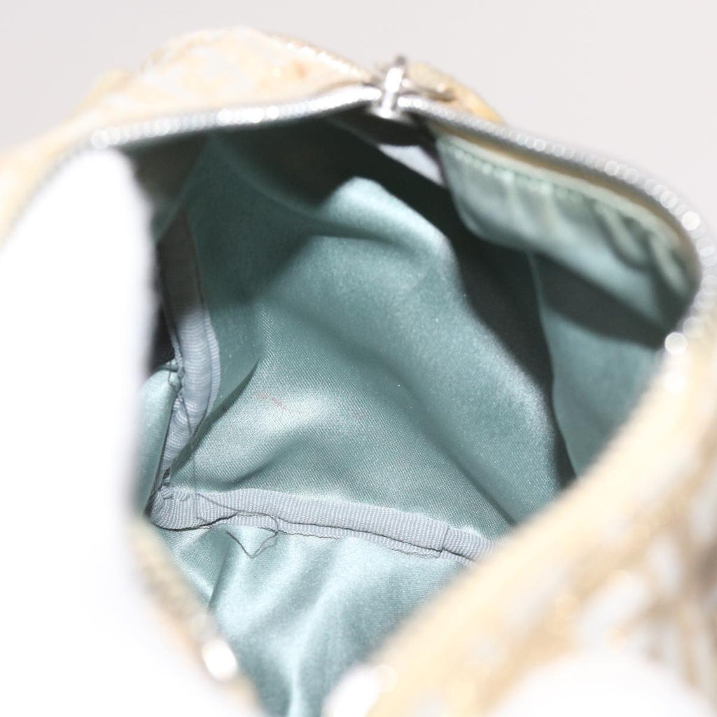 FENDI Zucchino Canvas Hand Bag Gold Silver64797