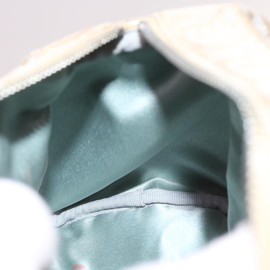 FENDI Zucchino Canvas Hand Bag Gold Silver64797