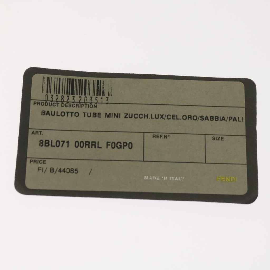 FENDI Zucchino Canvas Hand Bag Gold Silver64797