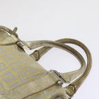 FENDI Zucchino Canvas Hand Bag Gold Silver64797