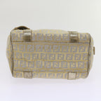 FENDI Zucchino Canvas Hand Bag Gold Silver64797