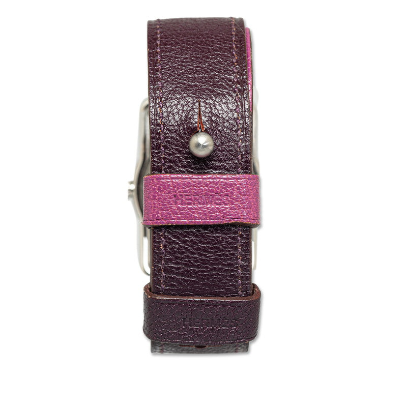 Balenciaga Hermes  Rond Brick  BR1.210 Quartz White Dial Stainless Steel Leather  Hermes