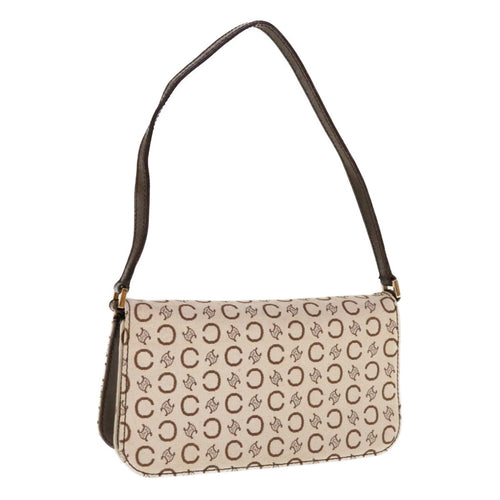 CELINE C Macadam Canvas Shoulder Bag Beige Brown  64803