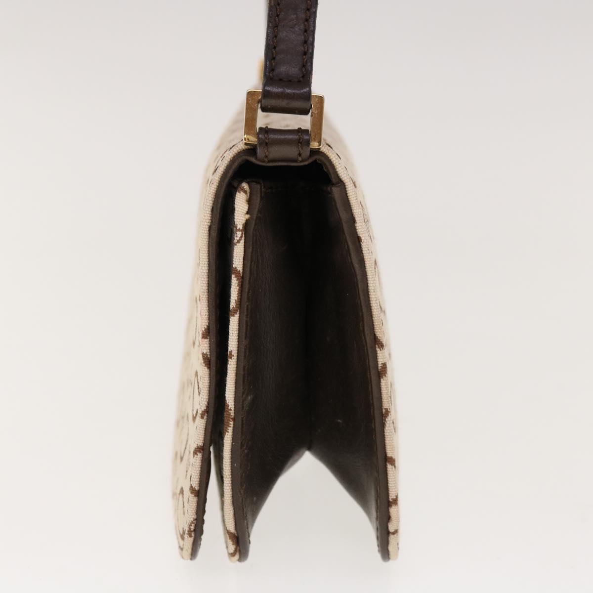 CELINE C Macadam Canvas Shoulder Bag Beige Brown  64803
