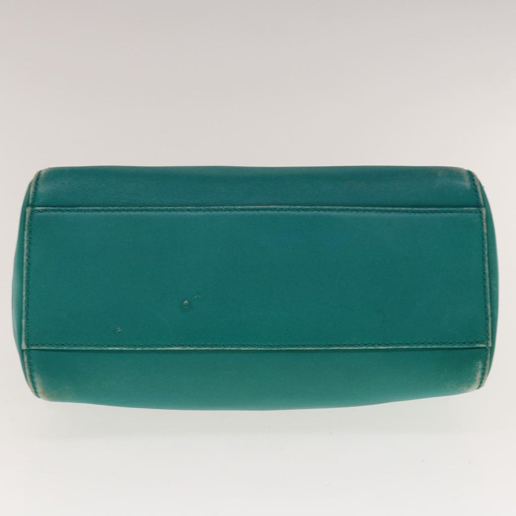FENDI Micro Peek A Boo Hand Bag Leather Turquoise Blue64807