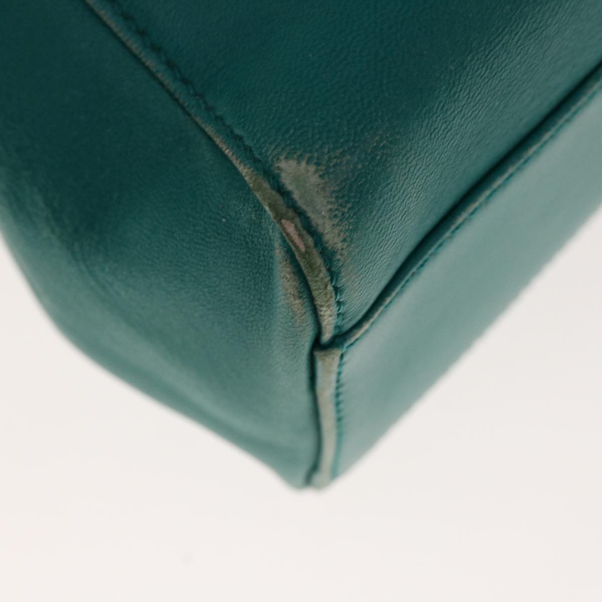 FENDI Micro Peek A Boo Hand Bag Leather Turquoise Blue64807