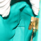 FENDI Micro Peek A Boo Hand Bag Leather Turquoise Blue64807