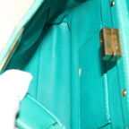 FENDI Micro Peek A Boo Hand Bag Leather Turquoise Blue64807
