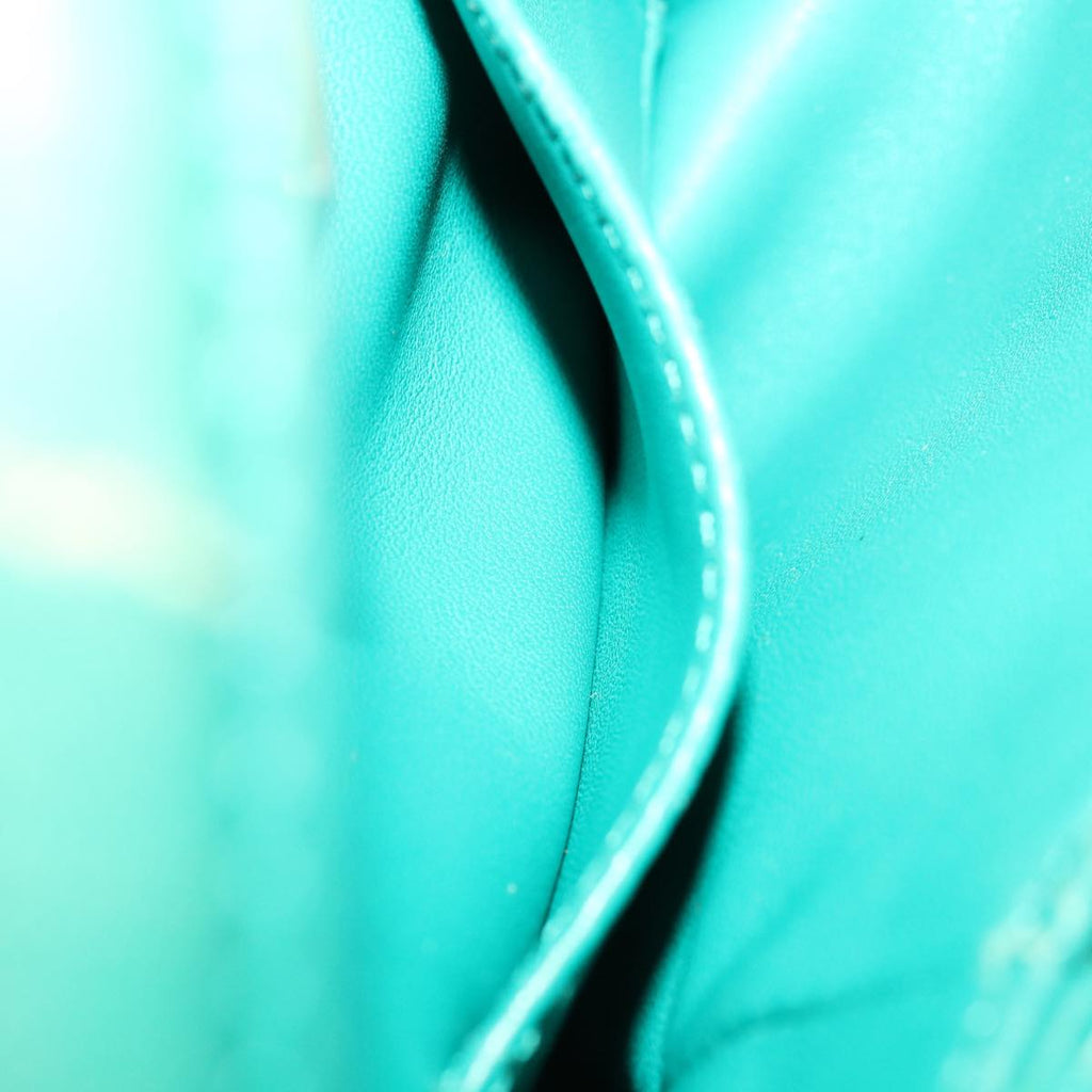 FENDI Micro Peek A Boo Hand Bag Leather Turquoise Blue64807