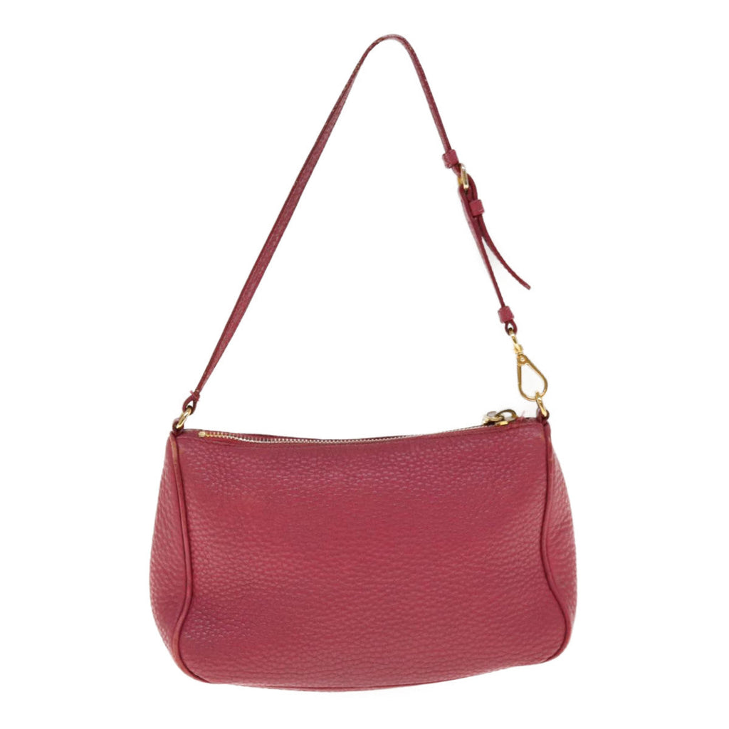 PRADA Accessory Pouch Leather Pink  64815