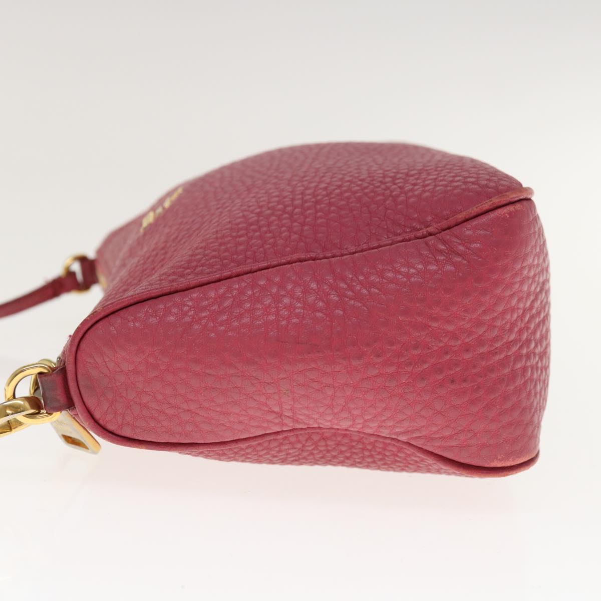 PRADA Accessory Pouch Leather Pink  64815
