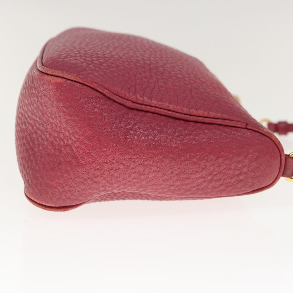 PRADA Accessory Pouch Leather Pink  64815