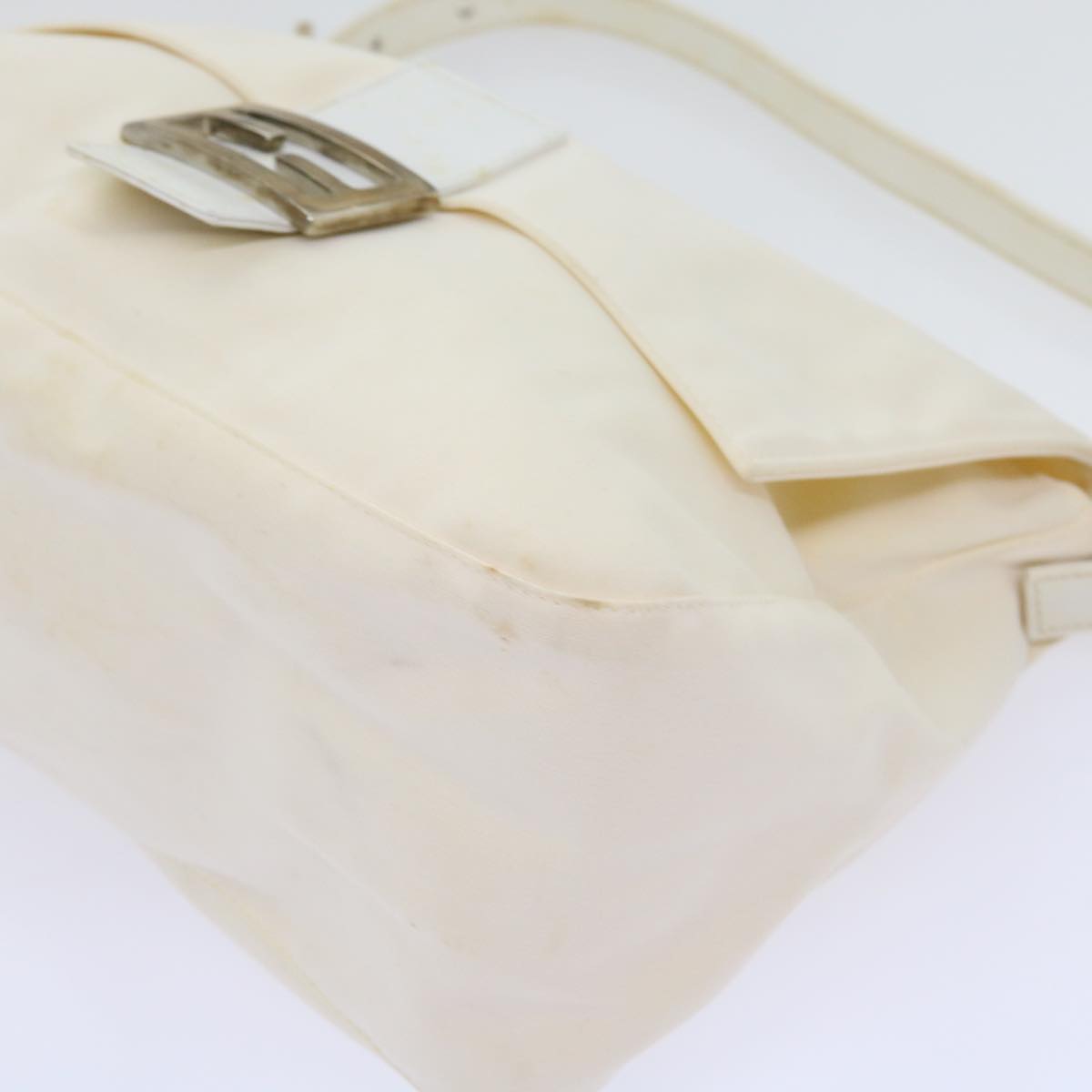 FENDI Mamma Baguette Shoulder Bag Nylon White64877