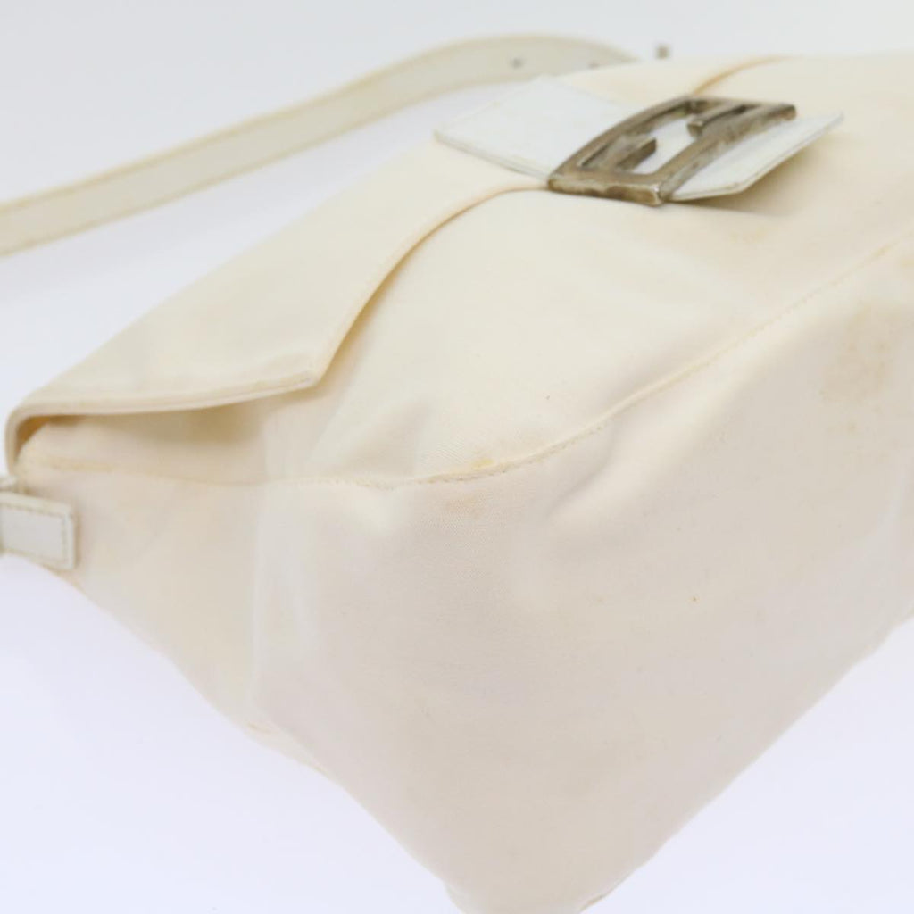 FENDI Mamma Baguette Shoulder Bag Nylon White64877