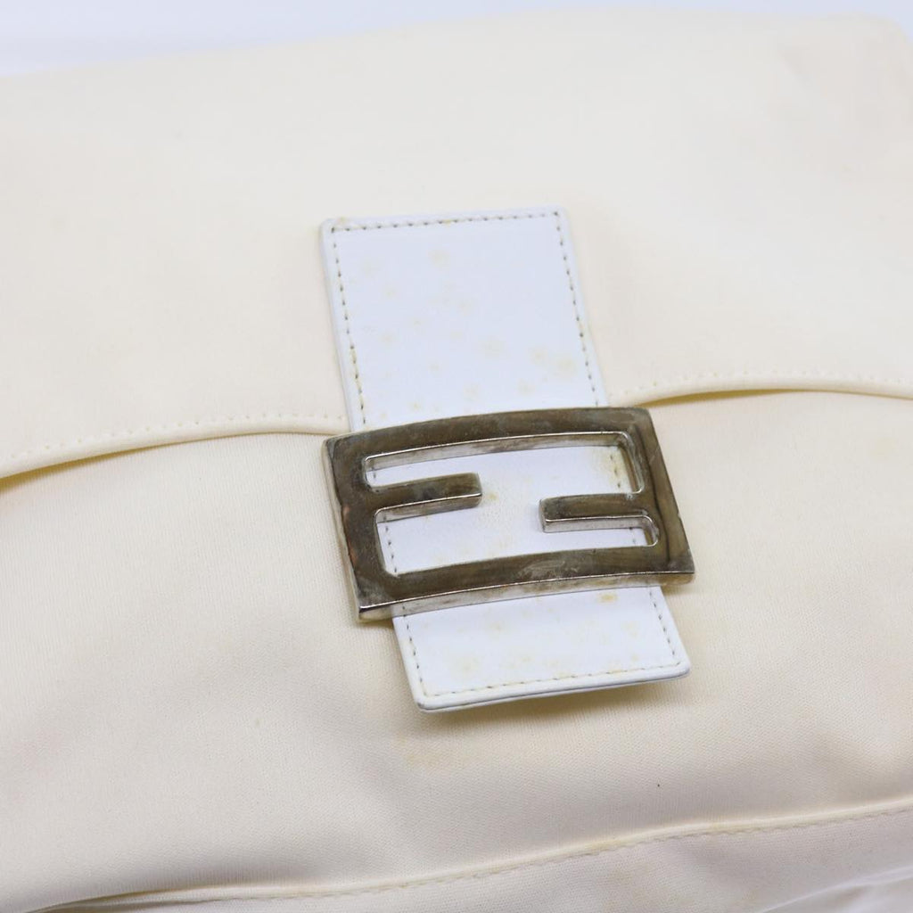 FENDI Mamma Baguette Shoulder Bag Nylon White64877