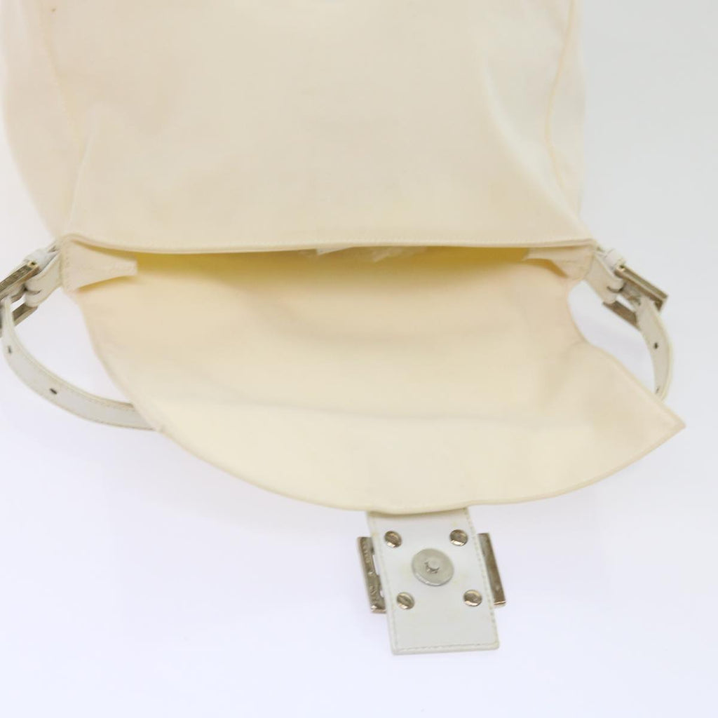 FENDI Mamma Baguette Shoulder Bag Nylon White64877