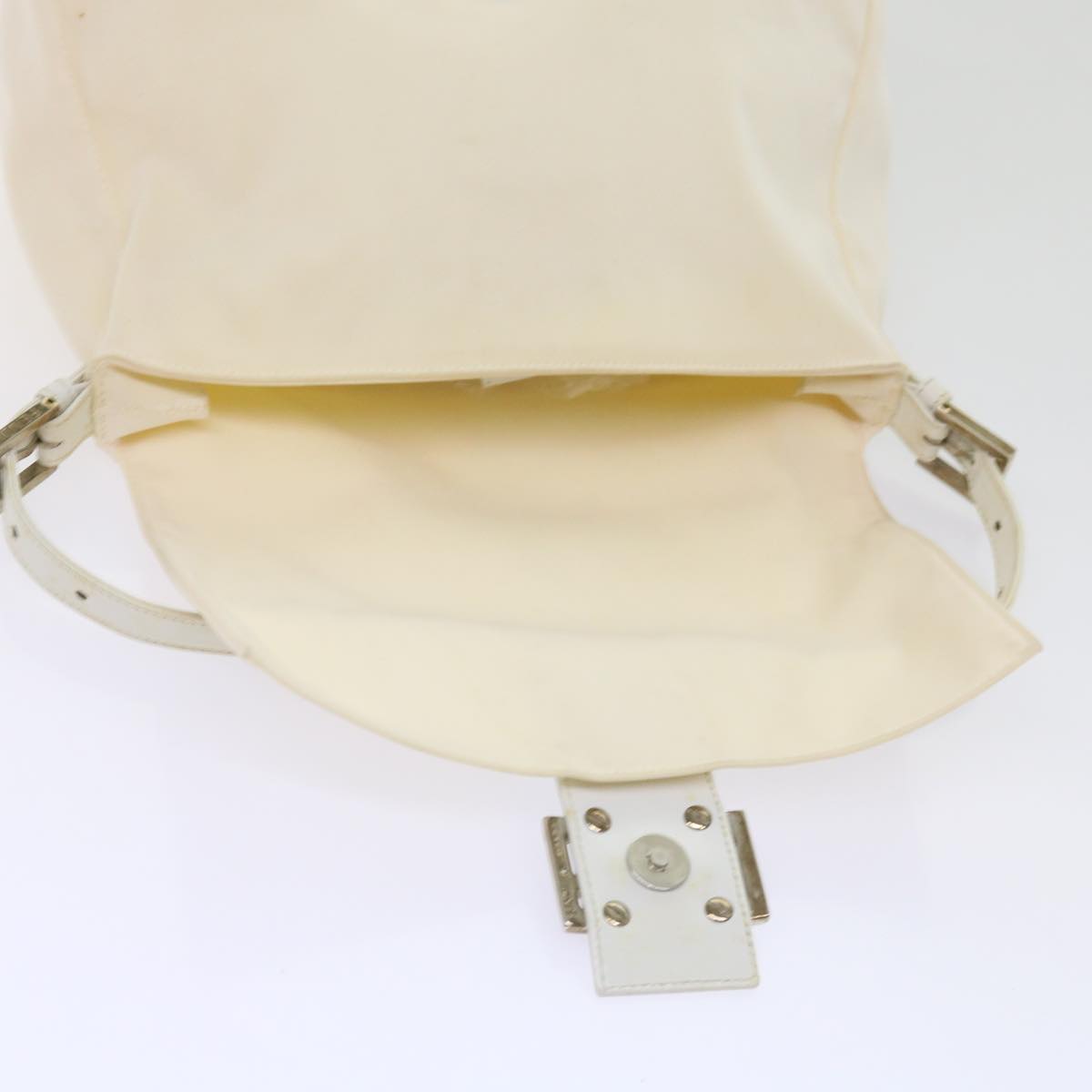 FENDI Mamma Baguette Shoulder Bag Nylon White64877