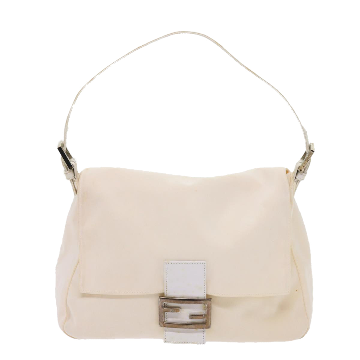 FENDI Mamma Baguette Shoulder Bag Nylon White64877